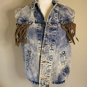 Vintage Limited Edition Brand Denim Vest Sz M, 100% Cotton